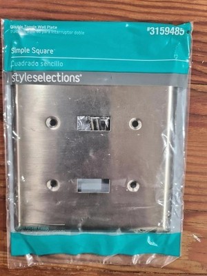 StyleSelections Satin Nickel Double Toggle Wall Switch Plate 3159485