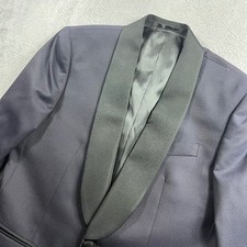 Charles Tyrwhitt Mens 38R Slim Fit Tuxedo Jacket Navy Merino Wool Shawl Lapel
