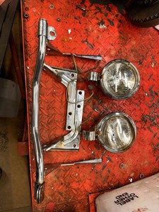 harley davidson panhead spot lights guide H 062 & Mounting Shovelhead Patina