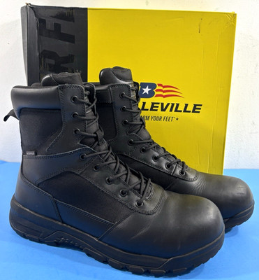 GUC 13 WIDE BELLEVILLE BV918ZWPCT 8'' SPEAR POINT SIDE-ZIP WP C-TOE BOOTS BLACK