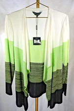 MING WANG WATERFALL OPEN FRONT MULTI COLOR SZ L
