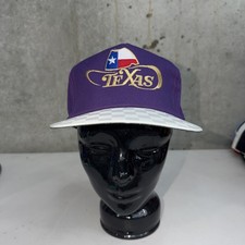 Vintage Texas Purple Hat With Checker Bill Made In USA