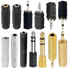 5x TRS Stereo Audio Headphone Adapter 6.35mm 1/4" Male to 3.5mm 1/8" Female Jack