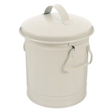 Contenedor de bolígrafos metálico cubo de basura decorativo mini cubo de basura con tapa