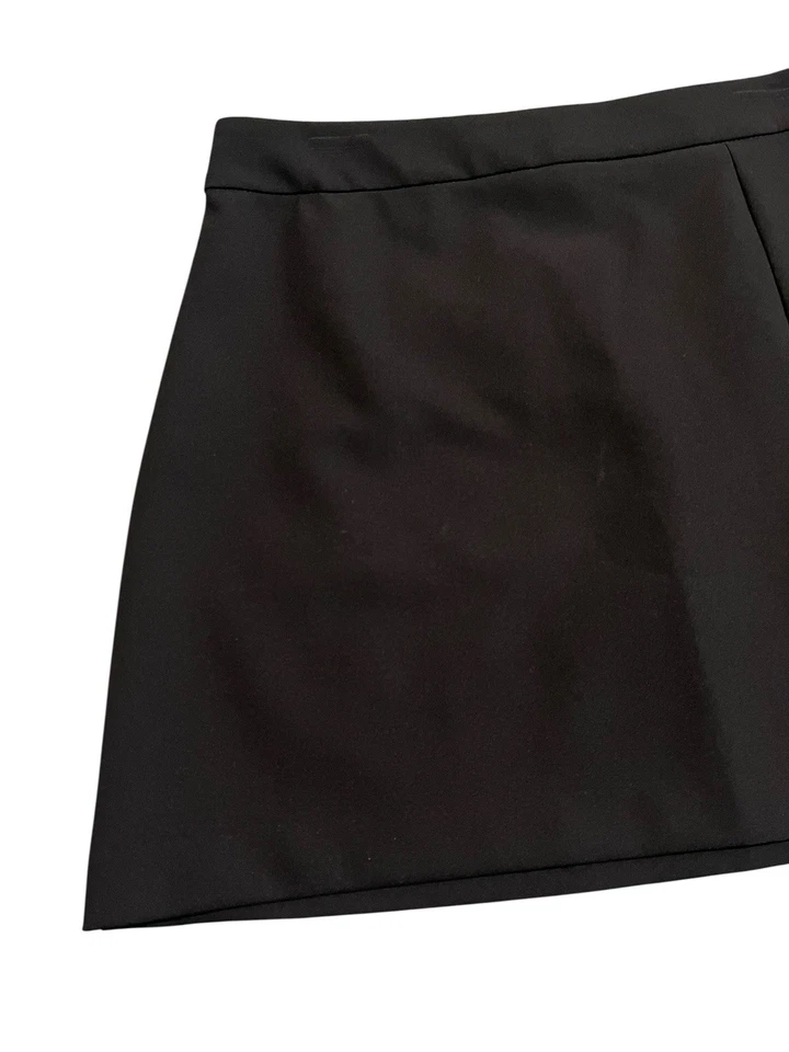 Falda Nicole Miller Línea A Mujer Talla 10 Negra Hasta la Rodilla Elastizada Empresarial Foto 2 de 4