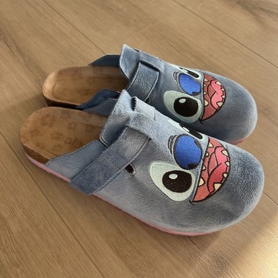 Disney Stitch Clog Slippers   Blue Plush  Women's  Size 10 