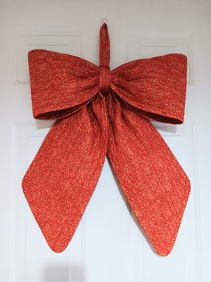 Jumbo Jelly Roll CHRISTMAS Door Bow Heavy Duty 21'' W X 20''+ Long Hand Made USA