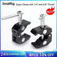 Super Clamp with 1/4 and 3/8 Thread 2pcs Pack For 15mm-44mm Rods Cameras Lights