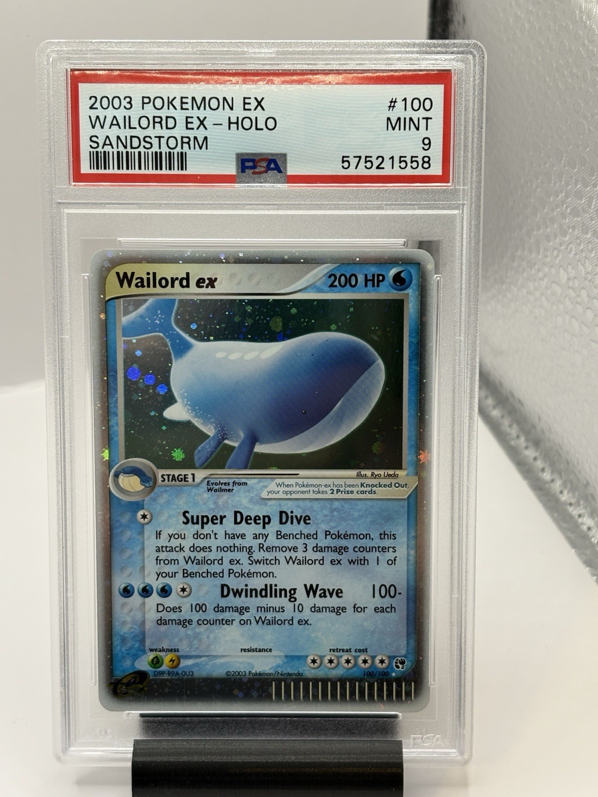 2003 Pokemon Wailord ex Sandstorm 100/100 PSA 9 MINT
