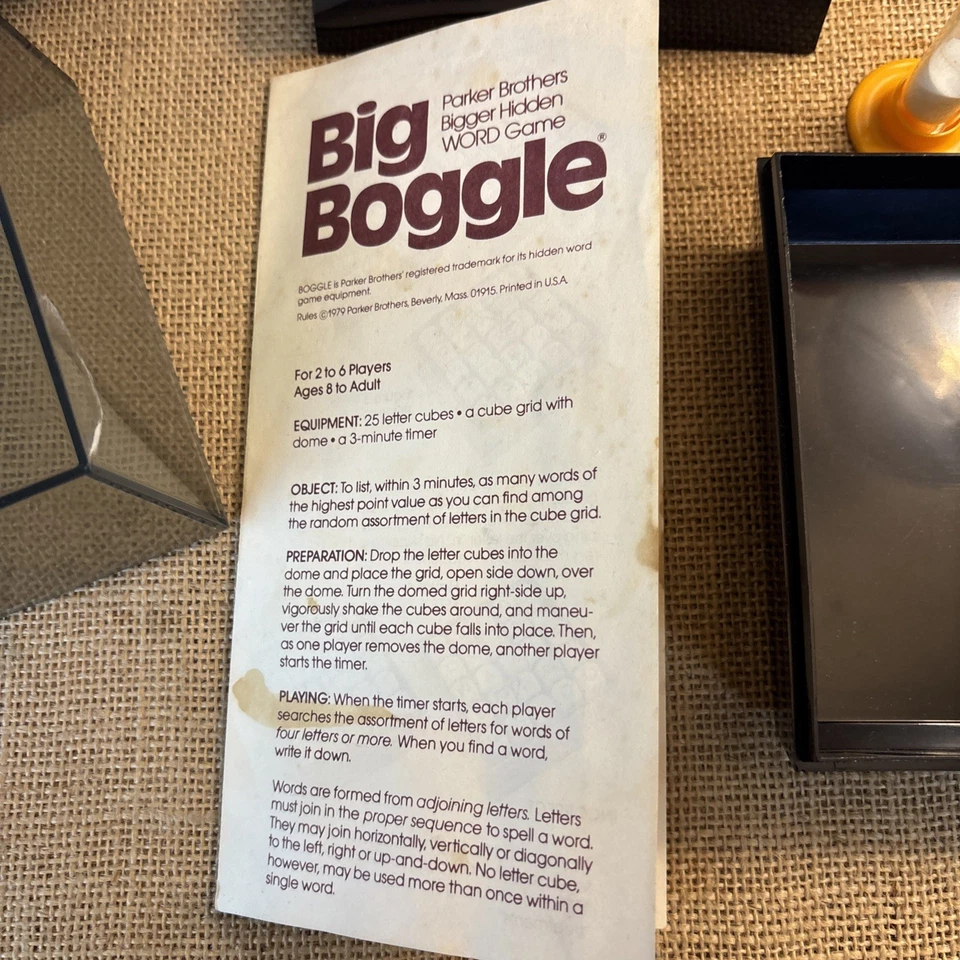 Big Boggle Vintage 1979 Parker Brothers Hidden Word Game **COMPLETE** - Image 4 of 4