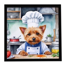 Caroline's Treasures Australian Terrier The Chef Framed Metal Print DAC6194MFP88