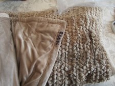 Pottery Barn faux fur taupe throw 50 60 photo shoot sample