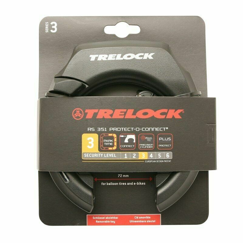 Antivol vélo fer à cheval Trelock RS351 fixation pneu ballon noir