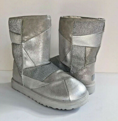 silver glitter uggs