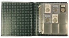 Certified Graded Coin Album Lighthouse Grande Binder Slipcase 4 Encap Page Green