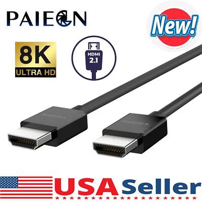8K HDMI Cable 2.1 UHD eARC 3D 6.6FT 48Gbp 4K@120Hz For Nintendo Switch TV Laptop