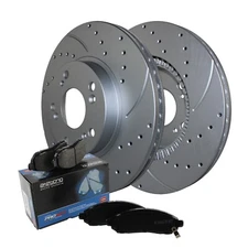 Front Brake Kit Drill 282mm Rotors Akebono Ceramic Pads For Accord Civic Element