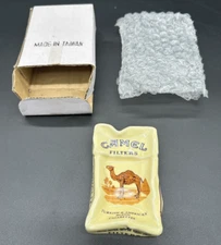 Camel Cigarette Crushed Pack Ceramic Ash Tray NOS Open Box Tobaccianna Vtg