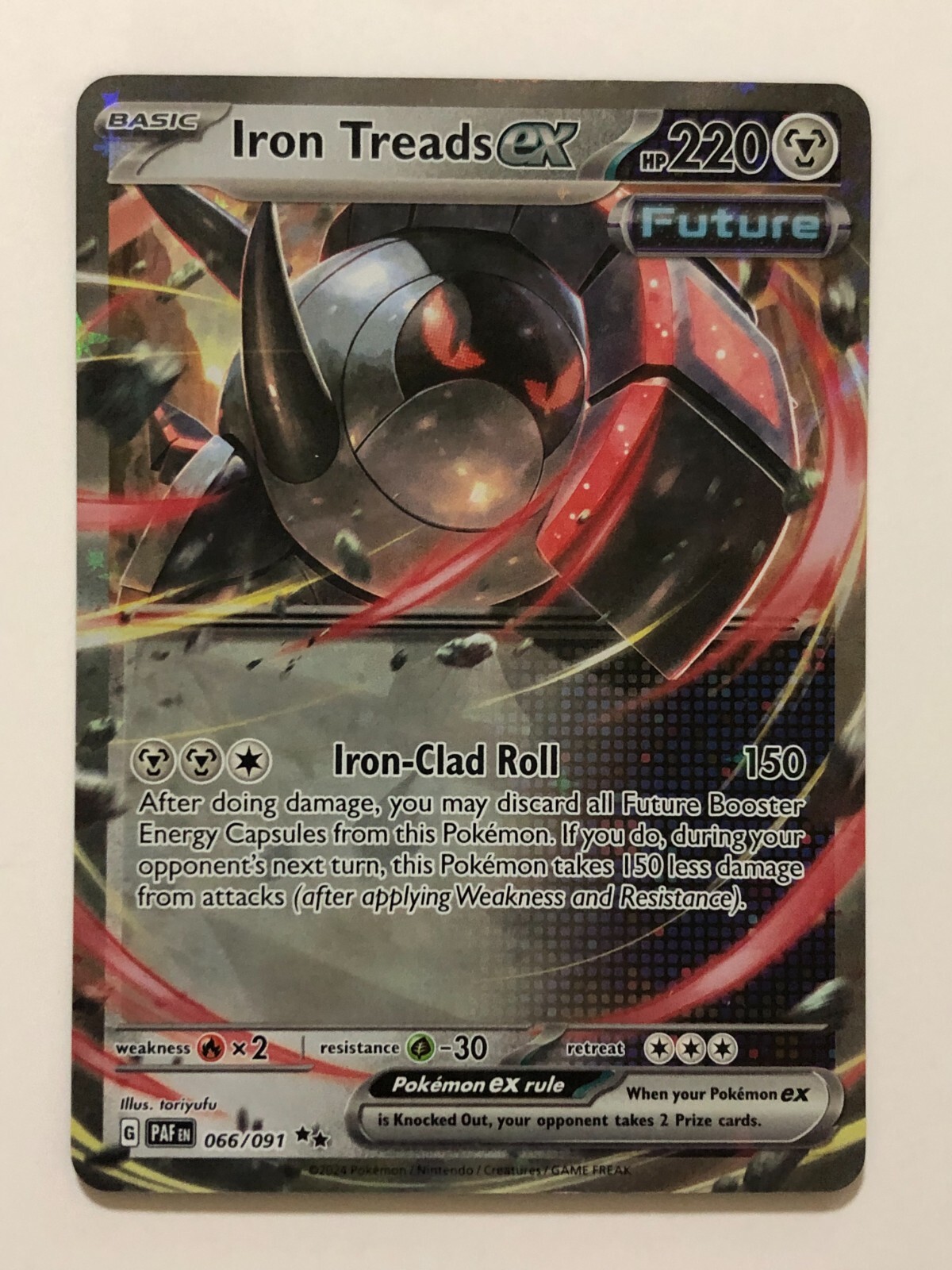 Pokemon Card Paldean Fates Iron Treads EX 066/091 NM
