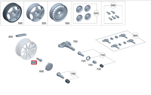 MERCEDES-BENZ GLE W167 WHEEL SCREW A0009904518 - Picture 9 of 10