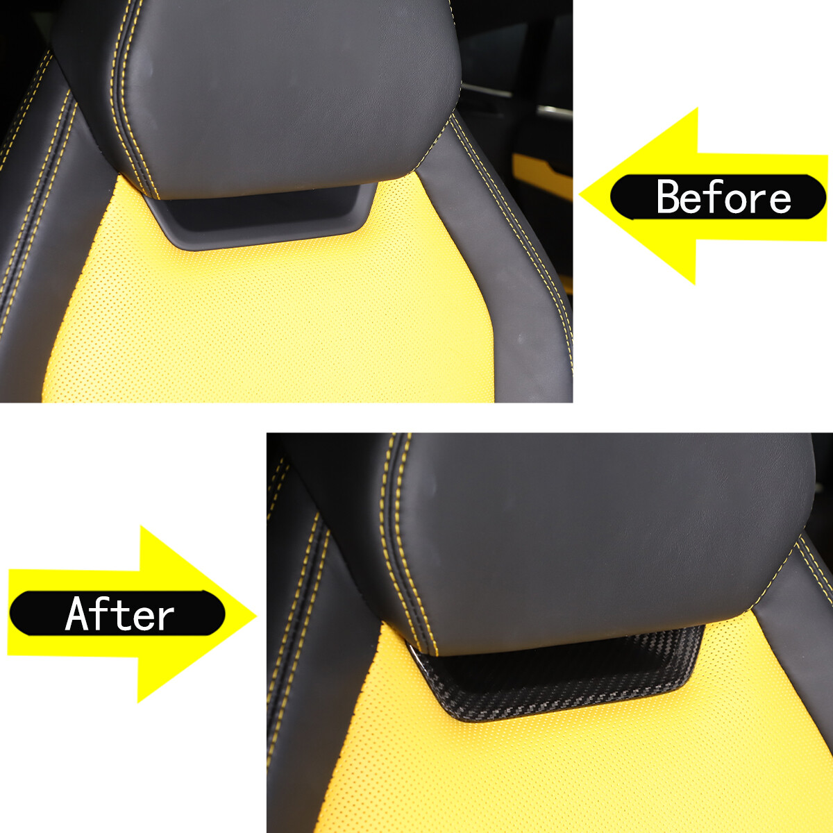 Real Carbon Fiber Seat Headrest Front Cover For Lamborghini URUS 2018-2023