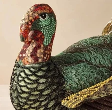 John Derian Beaded Turkey Pillow 16”x15” Target Novelty Plush Pillow