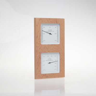 Sauna-Klimamesser rechteckig im Zedernholz-Gehäuse, Klimamesser, Thermometer