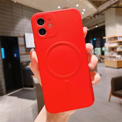 Fr iPhone 15 14 13 12 11 Pro Max XR Slim Magnetic Liquid TPU Mag Safe Case Cover