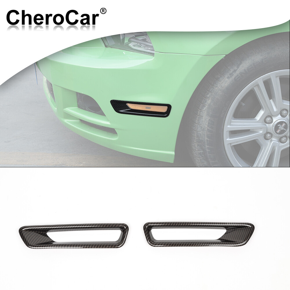 Carbon Fiber Front Wheel Eyebrow Light Cover Trim Rings – For Ford Mustang 2009-2014