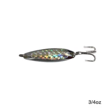 Fish WOW! 3/4oz Chrome Silver Laser Fishing Spoon jig 1 3 5 10 20pcs 100pcs lot