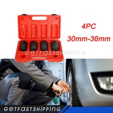 4pcs 1/2 Drive Deep Spindle Axle Nut Socket Set 30mm 32mm 34mm 36mm 12Point NEW