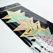 Quasimoon Multi-Patterned 3D Star Hanging Vertical Garland (3.3 Feet)