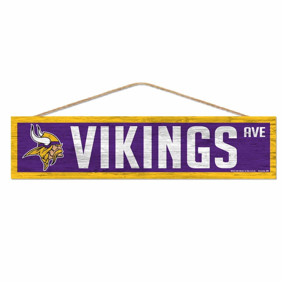 NFL Minnesota Vikings Avenue Ave Wood Sign Holzschild Holz Wandschmuck Deko - Bild 1 von 1