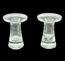 Lenox USA Candlestick Holders 3" Single Light Crystal Gallery Collection VTG