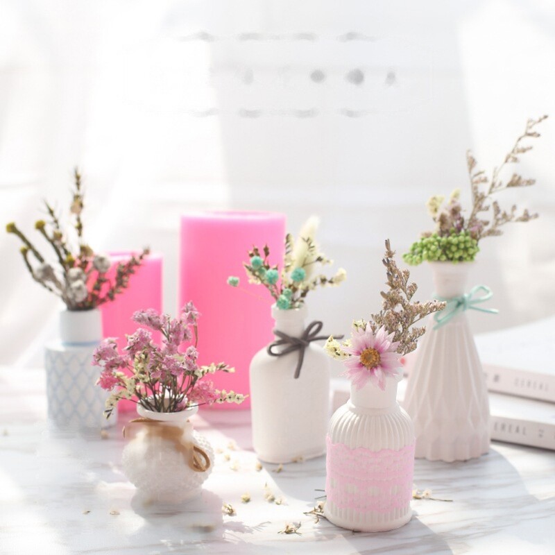 Stereo Flower Vase Silicone Mold Flower Vase Shaped Molds DIY Casting