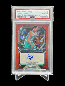2020-21 Panini Prizm LaMelo Ball Rookie Signatures Choice Prizm #RS-LMB PSA 10