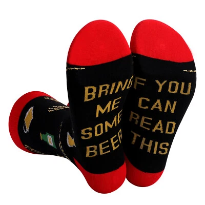 AFFINITY Socks Novelty Me Bring Read Can If Funny You Beer Mens Gift Some Sock Christmas