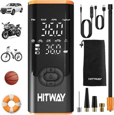 HITWAY 150 PSI Portable Electric Inflator Car Air Pump 11V Digital Compressor