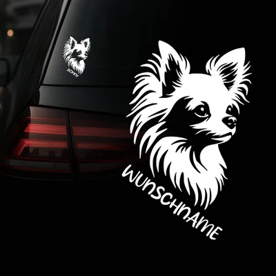UNIDAMO Auto Aufkleber | Chihuahua | Personalisiert | Hund | Wunschname | Sticker 545