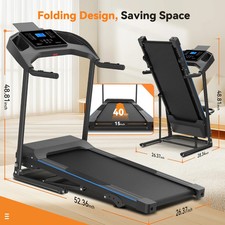 🔥New Incline Treadmill 3.5HP Heavy Duty Running&Walking Treadmill for Home&Gym 8