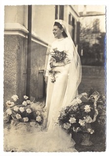 ANTICA FOTO RITRATTO BELLA SPOSA GIORNO DELLE NOZZE ANNI'20