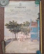 1988 Christie?s Auction Sale poster London paintings and sculpture Claude Monnet