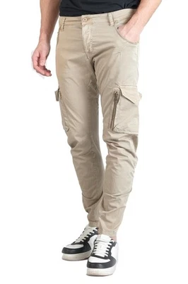 Le Temps des Cerises pantalon cargo treillis beige homme Alban taille 34 - Photo 1/4
