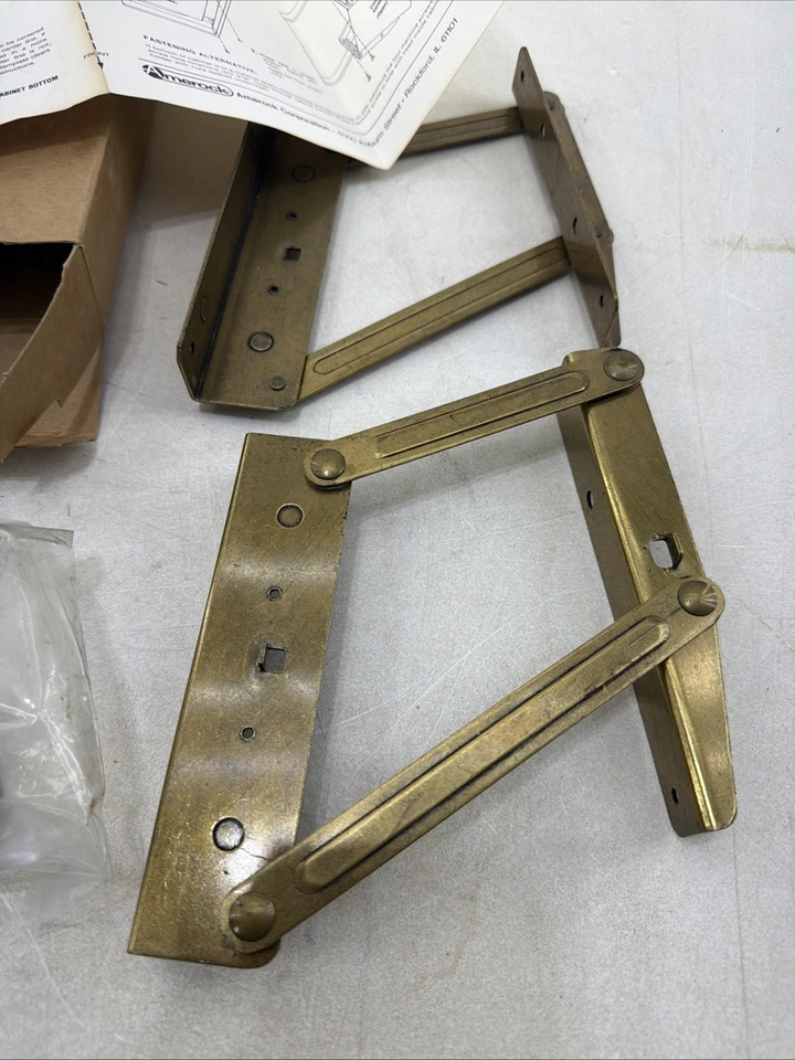 New Vintage Amerock Cabinet Aides Hide-Away Cookbook Rack C-8602 Brackets - Image 2 of 4