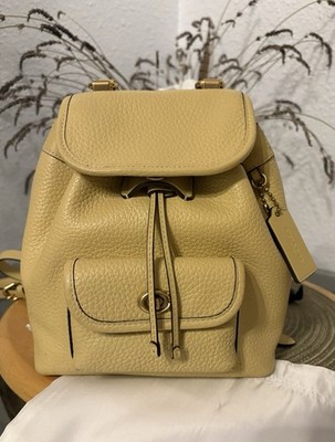 Coach Women s Restored Riya Leather Backpack 21 Hay Color W/Brass
