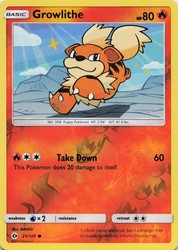 Growlithe 21/149 Sun & Moon Reverse Holo