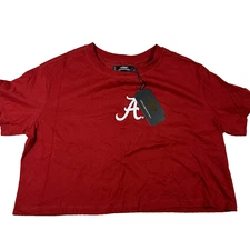 Pro Standard Womens Medium Maroon Alabama Crimson Tide Football Crop T-Shirt NWT