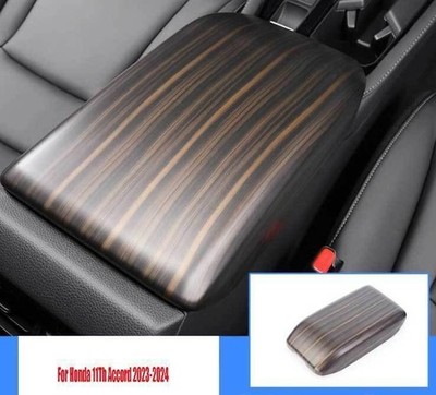 For Honda Accord 11th 2023-2024 Wood Grain Central Console Armrest Box Cover 1pc