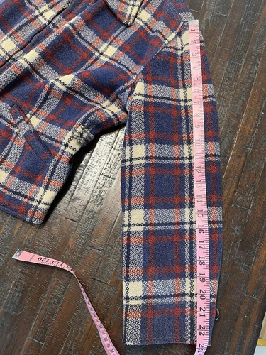 1940s Vintage WW2 Sportclad Plaid Cinch-Back Short Wool Jacket Antique Workwear - Picture 23 of 24