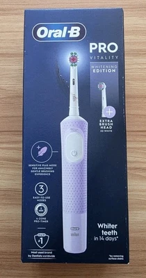 Oral-B Vitality Pro Electric Toothbrush - 2 Pin Plug, Purple 3D White